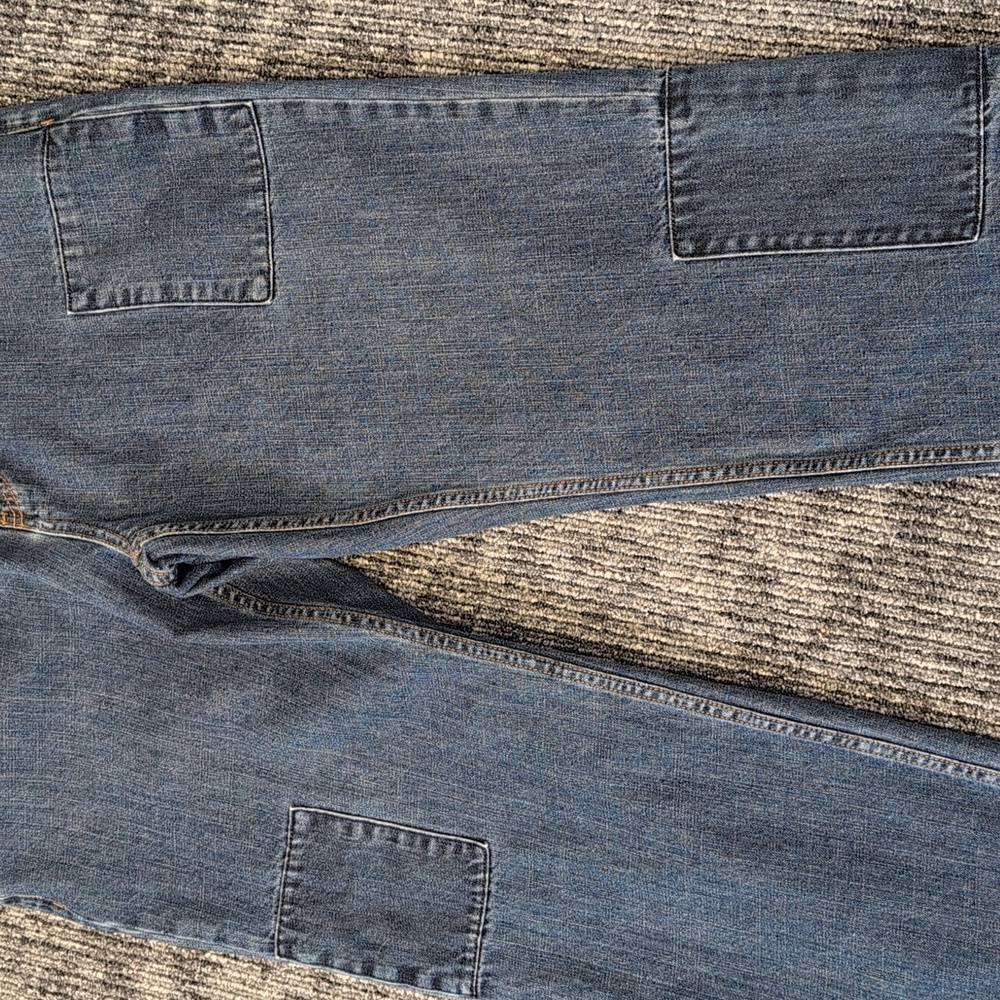 Sun + Stone Patch Jeans Men's Relaxed Fit Med Wash 38x32 - Picture 8 of 13